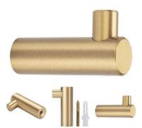 YANGQIHOME 4 Pack Gold Wall Hooks, Decorative Brass Coat Hooks, Towel Hooks Hat Hangers Wall Mounted (L-Shaped)