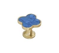 Yangshe 10-30 PCS Four Leaf Clover Shape/Green Round Cabinet Door Knobs and Handles for Kitchen Furniture Hardware(Sapphire Blue,20PCS)