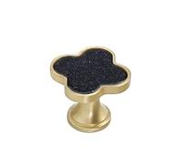 Yangshe 10-30 PCS Four Leaf Clover Shape/Green Round Cabinet Door Knobs and Handles for Kitchen Furniture Hardware(Black,10PCS)