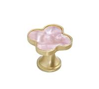 Yangshe 10-30 PCS Four Leaf Clover Shape/Green Round Cabinet Door Knobs and Handles for Kitchen Furniture Hardware(Pink,10PCS)