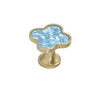 Yangshe 10-30 PCS Four Leaf Clover Shape/Green Round Cabinet Door Knobs and Handles for Kitchen Furniture Hardware(Sky Blue,30PCS)