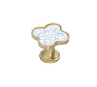 Yangshe 10-30 PCS Four Leaf Clover Shape/Green Round Cabinet Door Knobs and Handles for Kitchen Furniture Hardware(Crack White,10PCS)