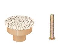 Yangshe 10-50 PCS Cupboard Door Handle Wooden Handles Dresser Pulls Rattan Drawer Knobs for Kitchen Furniture Hardware(White,30pcs)