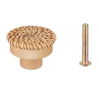 Yangshe 10-50 PCS Cupboard Door Handle Wooden Handles Dresser Pulls Rattan Drawer Knobs for Kitchen Furniture Hardware(Burlywood,40pcs)