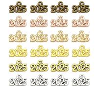 Yangshe 2026 Charms 300PCS 2026 Metal Charms Pendants Handmade Number 2025 For Jewelry Making DIY Necklace 14mm*9mm for Craft DIY Jewelry Making(2026 Bronze)