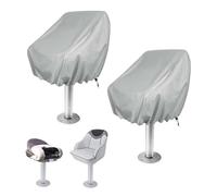 Yangshe 2pcs Waterproof Boat Seat Covers for Pontoon Captain Bench Chair Oxford Protective Covers
