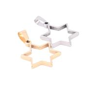 Yangshe 30pcs Gold Star Snowflake Open Bezel Pendant Frames for Resin Jewelry Making