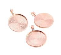 Yangshe Bezel Pendant Trays 60pcs 25mm Inner Size Plated Classic Simple Style Cabochon Base Setting Charms Pendant(A3-61)