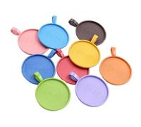 Yangshe Bezel Pendant Trays 60pcs 25mm Inner Size Plated Classic Simple Style Cabochon Base Setting Charms Pendant(D2-22 Randdom Mix)