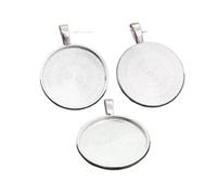 Yangshe Bezel Pendant Trays 60pcs 25mm Inner Size Plated Classic Simple Style Cabochon Base Setting Charms Pendant(A5-02)