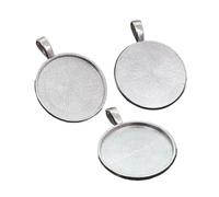 Yangshe Bezel Pendant Trays 60pcs 25mm Inner Size Plated Classic Simple Style Cabochon Base Setting Charms Pendant(A7-08)