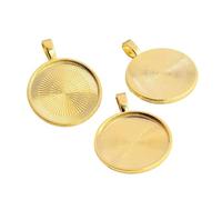 Yangshe Bezel Pendant Trays 60pcs 25mm Inner Size Plated Classic Simple Style Cabochon Base Setting Charms Pendant(A4-09)