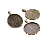 Yangshe Bezel Pendant Trays 60pcs 25mm Inner Size Plated Classic Simple Style Cabochon Base Setting Charms Pendant(A4-08)