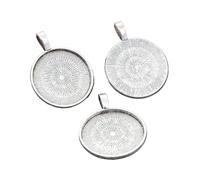 Yangshe Bezel Pendant Trays 60pcs 25mm Inner Size Plated Classic Simple Style Cabochon Base Setting Charms Pendant(A6-16)