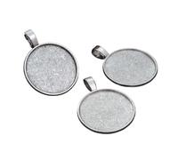 Yangshe Bezel Pendant Trays 60pcs 25mm Inner Size Plated Classic Simple Style Cabochon Base Setting Charms Pendant(A4-13)
