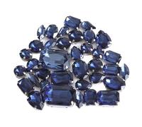 Yangshe Jewels for Crafts 100pcs Mixed Shapes Glass Crystal Red Sew on Rhinestones with Silver Claw Sewing Stones Strass DIY Clothing Shoes Accessories for Party Craft Decoration(Montana)