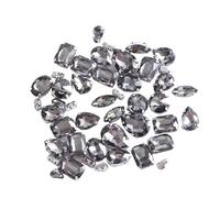 Yangshe Jewels for Crafts 100pcs Mixed Shapes Glass Crystal Red Sew on Rhinestones with Silver Claw Sewing Stones Strass DIY Clothing Shoes Accessories for Party Craft Decoration(Gray)