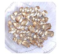 Yangshe Jewels for Crafts 100pcs Mixed Shapes Glass Crystal Red Sew on Rhinestones with Silver Claw Sewing Stones Strass DIY Clothing Shoes Accessories for Party Craft Decoration(Champagne)