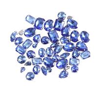 Yangshe Jewels for Crafts 100pcs Mixed Shapes Glass Crystal Red Sew on Rhinestones with Silver Claw Sewing Stones Strass DIY Clothing Shoes Accessories for Party Craft Decoration(Lt.Sapphire)