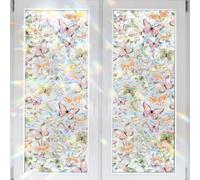 YANGSHINE Pink Butterfly Decorative Window Film, 43x100cm, Static Cling, PVC, UV Protection, 1 Count