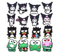 Yangsiw 16 Pcs Cute Kuromi Shoe Charms,Garden Shoes Cartoon Decoration Shoe Charm Pack for Girls Boys and Adult,Bracelet Wristband Charms Party Gifts