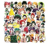 Yangsiw My Hero Academia Stickers for Laptop, Cars, Phone, Water Bottle, Skateboard, Suitcase, Guitar, Pad - Cute Anime Vinyl, Waterproof, Scrapbook - 50pcs