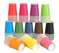 YANGTE 120Pcs Disposable Paper Cups Party Cups, 9 Ounce Multicolor Drinking Cups Biodegradable for DIY Holiday Wedding,12 Colors