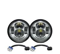 YANGTINGTING Motorcycle Headlight For FXDF Dyna Fatbob LED Hi Low Projector Black/Chrome 4.65 Inch Motorcycle Headlights(With DRL Chrome H13)