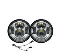 YANGTINGTING Motorcycle Headlight For FXDF Dyna Fatbob LED Hi Low Projector Black/Chrome 4.65 Inch Motorcycle Headlights(With DRL Chrome H11)