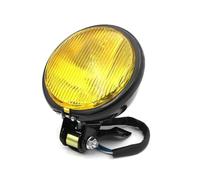 YANGTINGTING Motorcycle Headlight For Hayabusa For Suzuki Retro Metal Motorcycle Headlight Round With Holder Electroplate Vintage Dirt Bike(Yellow)