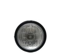 YANGTINGTING Motorcycle Headlight For Victory For Triumph Cafe Racer Motorcycle Retro Headlight Black Metal Clear Lens E4 Halogen Front Light