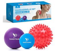 YANGTSUNG Massage Ball Roller Set, 1 Hard Spiky Massage Ball & 2 Lacrosse Balls, Therapy Ball for Deep Tissue Muscle Massage, Trigger Points, Plantar Fasciitis, Myofascial Release, Muscle Tension