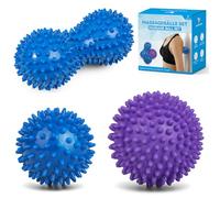 YANGTSUNG Spiky Massage Balls, 3 Pack Hard Spiky Massage Ball Set, Spiky Ball, Peanut Massage Ball for Plantar Fasciitis, Trigger Point, Deep Tissue, Myofascial Release & Muscle Tension