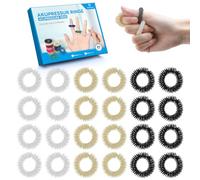 YANGTSUNG Spring Acupressure Rings,24PCS 30mm Spiky Sensory Finger Rings for Anxiety & Stress Relief, Blood Circulation, Versatile Fidget Massager for Adults and Teens 14+ (Gold/Silver/Black)