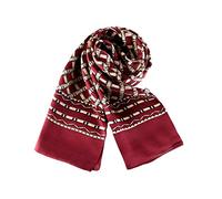 YangtzeStore Long Charmeuse Satin Silk Scarf for Men, Maroon, 63"x10"