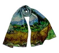 YangtzeStore Long Charmeuse Silk Scarf Classic Art Print, Orange Trees, 63" x 17"