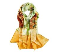 YangtzeStore Long Charmeuse Silk Scarf Classic Art Print, Sunflowers, 63" x 17"