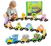 YANGUN 13 PCS Wooden Magnetic Train Toys, Montessori Toys Magnetic Wooden Train Set, Number Toy for 1 2 3 4 Year Old Boy Gifts, Preschool Learning Educational for Boys Girls