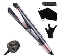 YANGUN 2 in 1 Hair Straightener and Curler, Hair Straighteners for Women with Adjustable Temperature LCD Display, Pro Titanium Flat Iron Hair Straightener for Curl/Wave/Straighten Hair(Black)