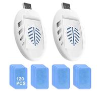 YANGUN 2 PCS Mosquito Repellent Plug in, USB Insect Repellent Plug in, Portable Pack of 120 Refill, Indoor Insect, Electric Mosquitos Repeller for Outdoor, Summer Home Sleep (Blue)