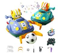 YANGUN 2 Pieces Remote Control Bumper Cars Toys with Ejecting Drivers, RC Ejecting Bumper Vehicle with Light & Music, Family Party Games Chirstmas Birthday Gifts