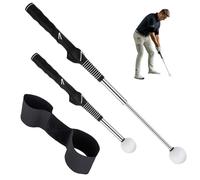 YANGUN 2PCS Golf Swing Training Aid, Retractable Golf Swing Training Aid with a Arm Posture Correction, Telescopic Golf Swing Trainer for Indoor Practice (Black)