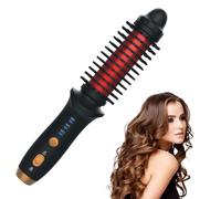 YANGUN 3 in 1 Cordless Curling Iron Brush, Travel Curling Iron Mini Brush with Negative Ion, 3 Temperature Settings, USB Rechargeable Curling Wand Brush for Travel and All Hair Types(Black)
