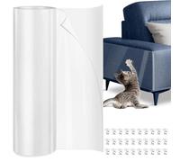 YANGUN 45 CM X 3M Anti Scratch Furniture Protector, Cat Anti Scratch Tape with 30 Pins, Sofa Protectors From Pets, Cat Scratch Sticky Paws Tape for Carpet, Sofa, Couch, Door, Transparent Free Cutting