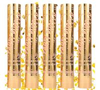 YANGUN 5 PCS Confetti CannonsGold, Party PoppersGold, 30cm Golden Confetti Cannon, HandheldConfetti Tube for Weddings, Parties, Baby Showers, Christmas, Birthday Parties (Gold)