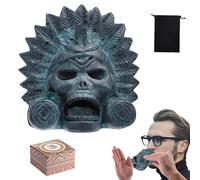YANGUN Aztec Death Whistle 125dB Screaming Aztec Death Whistle Demon Whistle Authentic Human Sounding Scream Bronzeware Design Scary Gift Halloween Day of the Dead