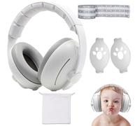 Yangun Baby Ear Defenders, Infant & Toddler Hearing Protection, Baby Headphones Against Hearing Damage & Improves Sleep for Sleeping, Airplane, Fireworks, Travel (Grey)