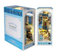 YANGUN DIY Book Nook Kit, 3D Wooden Puzzle House, DIY Miniature Dollhouse Kit with LED Light, Model Kits for Adults to Build, Creative Bookends Building Model Kit Gift for Teens (Sea Breeze)