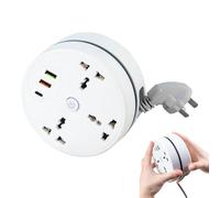 YANGUN Extension Lead 1.8M, Universal Power Strip, 3-Outlet Surge Protector Power Strip with 1 Type C+2 USB Ports, Travel Power Extension Lead,Multi Plug Extensions Sockets PowerStrip for Home Office