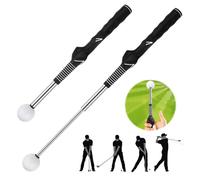 YANGUN Golf Swing Training Aid, Retractable Golf Swing Training Aid, Telescopic Golf Swing Trainer for Indoor Practice (Black)